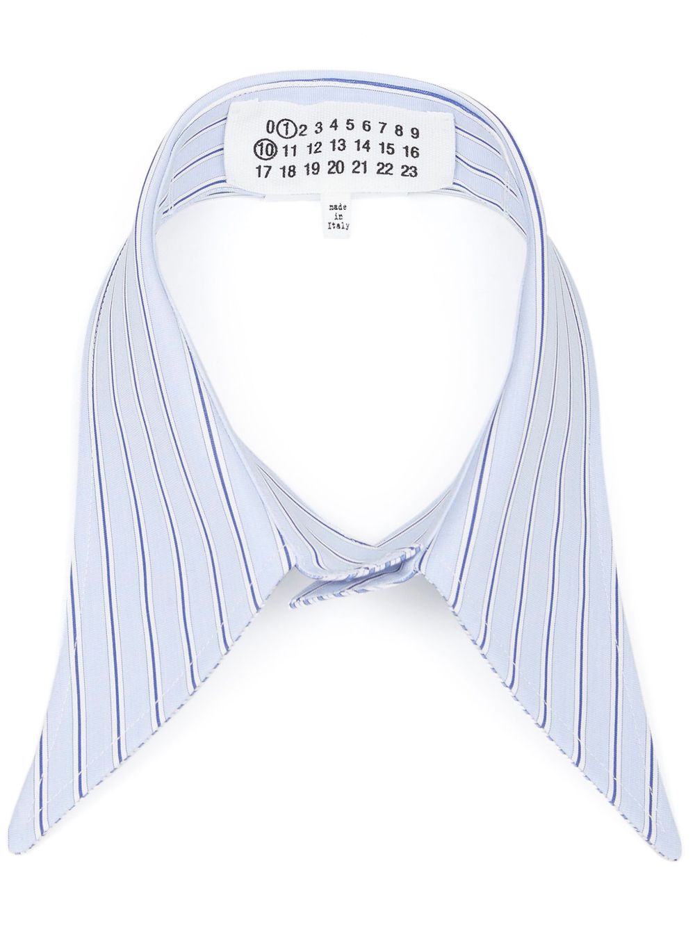Maison Margiela 条纹棉衬衫衣领 - 蓝色