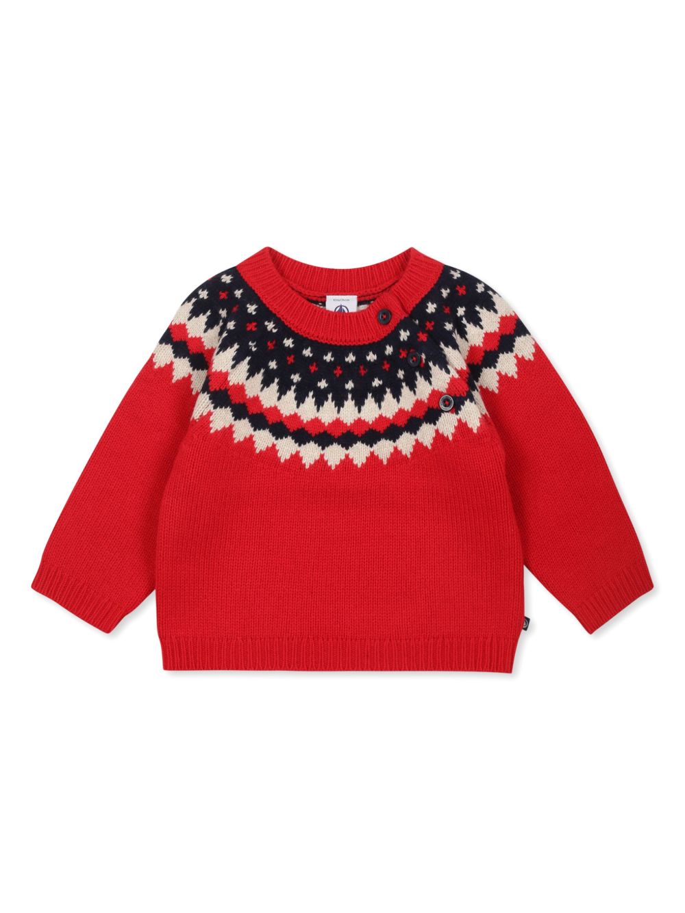 Petit Bateau 嵌花针织毛衣 - 红色