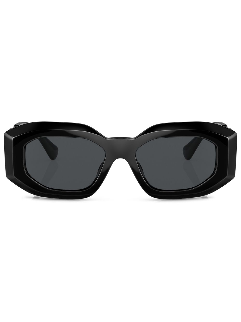 Versace Eyewear 有色镜片几何镜框太阳眼镜 - 黑色