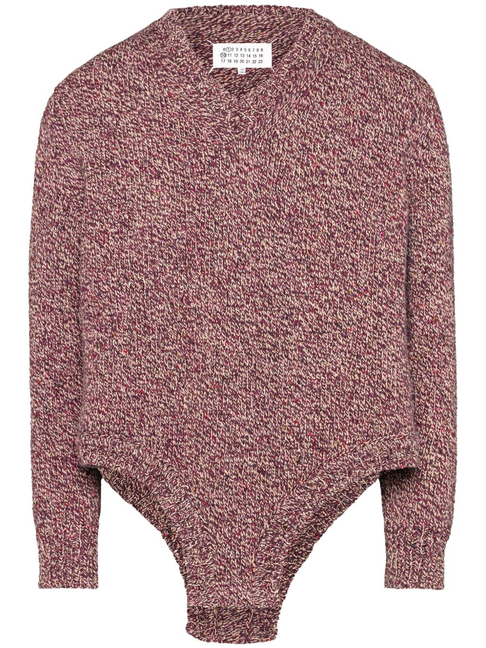 Maison Margiela Bodysuit V领毛衣 - 红色