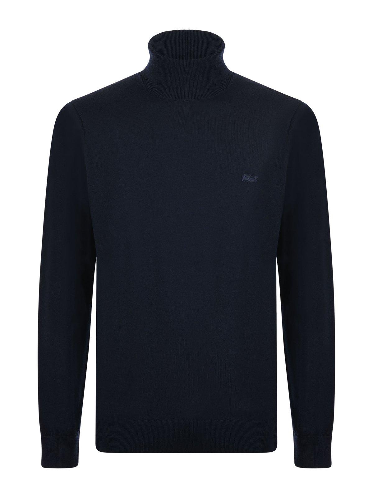 Lacoste 刺绣logo高领针织套衫
