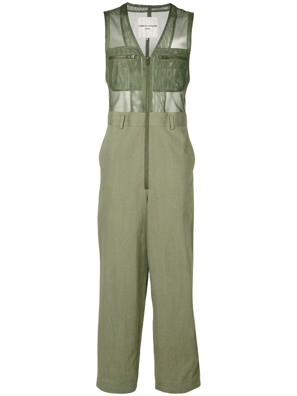 Comme Des Garçons Pre-Owned 古着拉链连身长裤 - 绿色