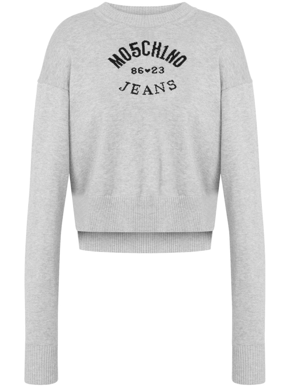 MOSCHINO JEANS logo嵌花毛衣 - 灰色