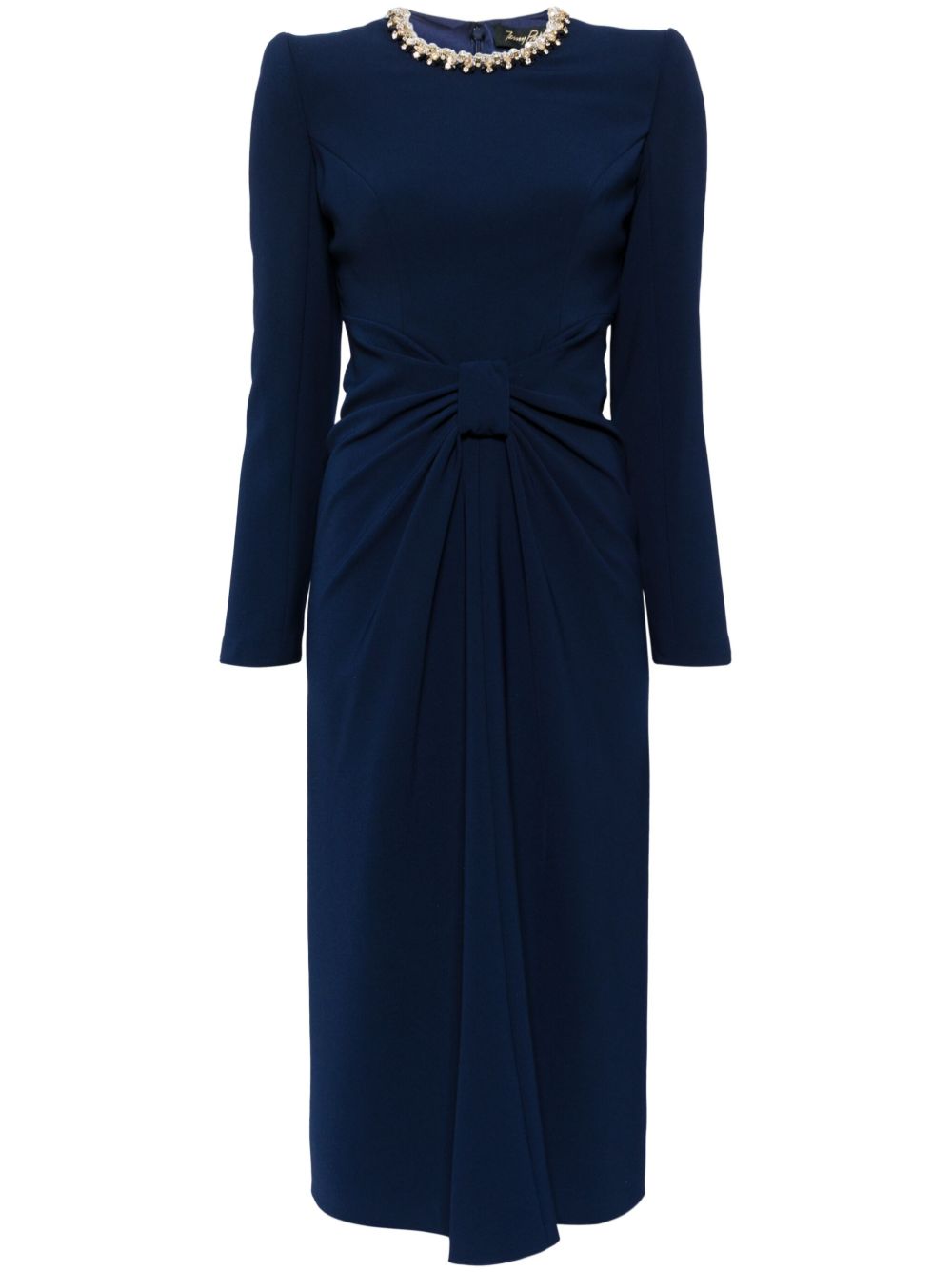 Jenny Packham Sunday 缩褶中长连衣裙 - 蓝色