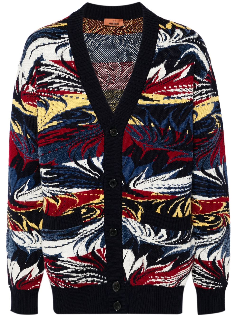 Missoni 图案嵌花针织开衫 - 蓝色