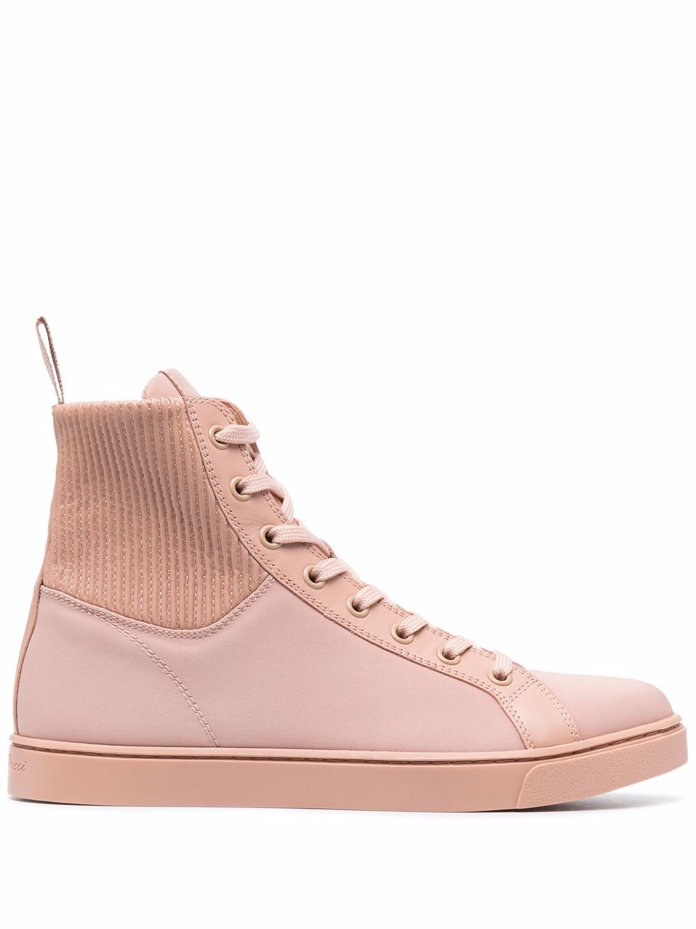 Gianvito Rossi 针织拼接高帮板鞋 - 粉色
