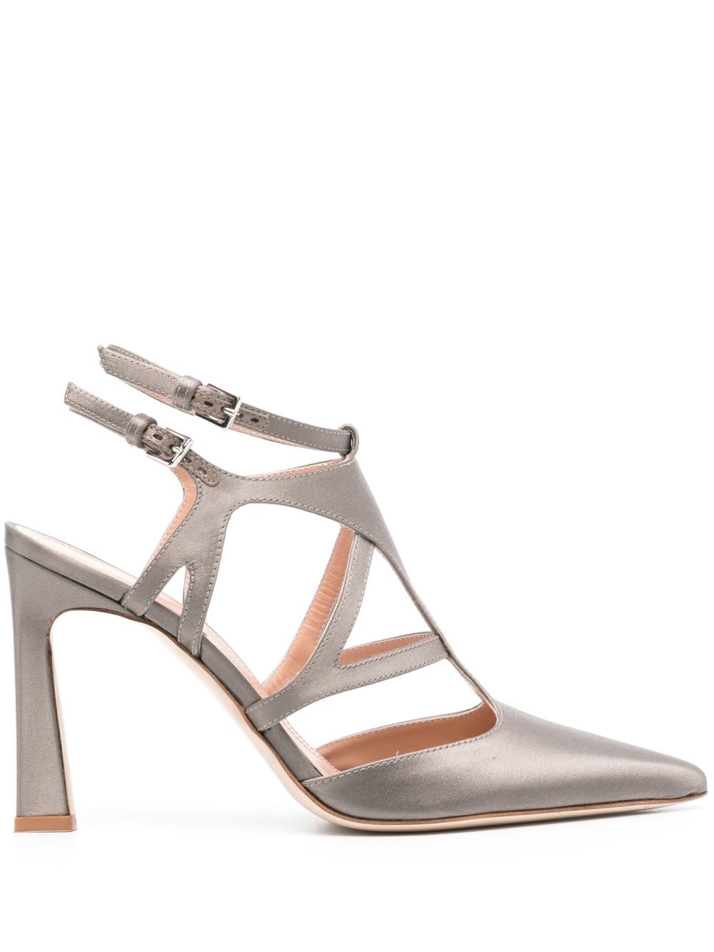 Alberta Ferretti 缎面高跟鞋 - 灰色