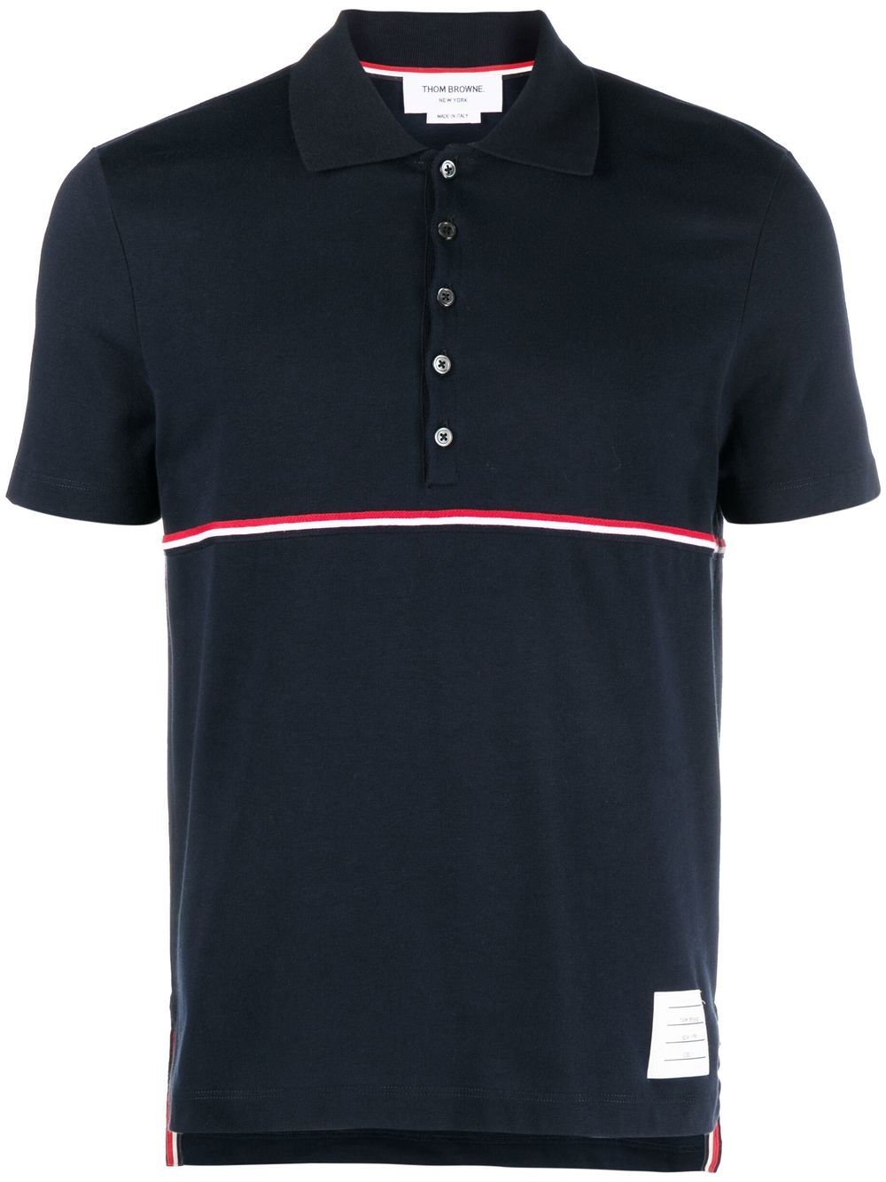 Thom Browne 红白蓝条纹polo衫 - 蓝色