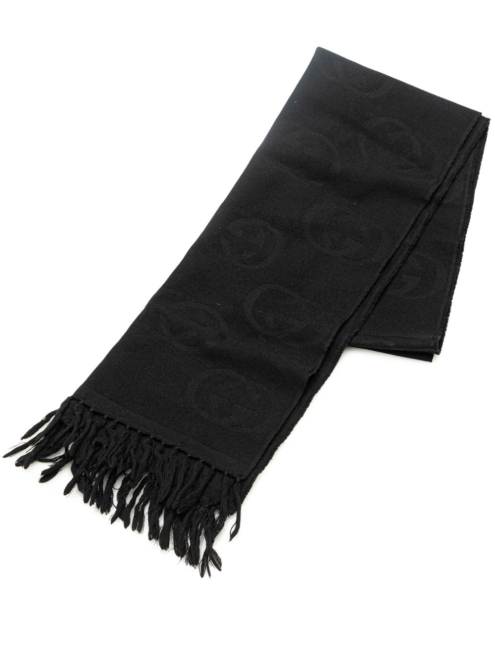 Gucci Pre-Owned GG 羊毛围巾（2000-2015年典藏款） - BLACK