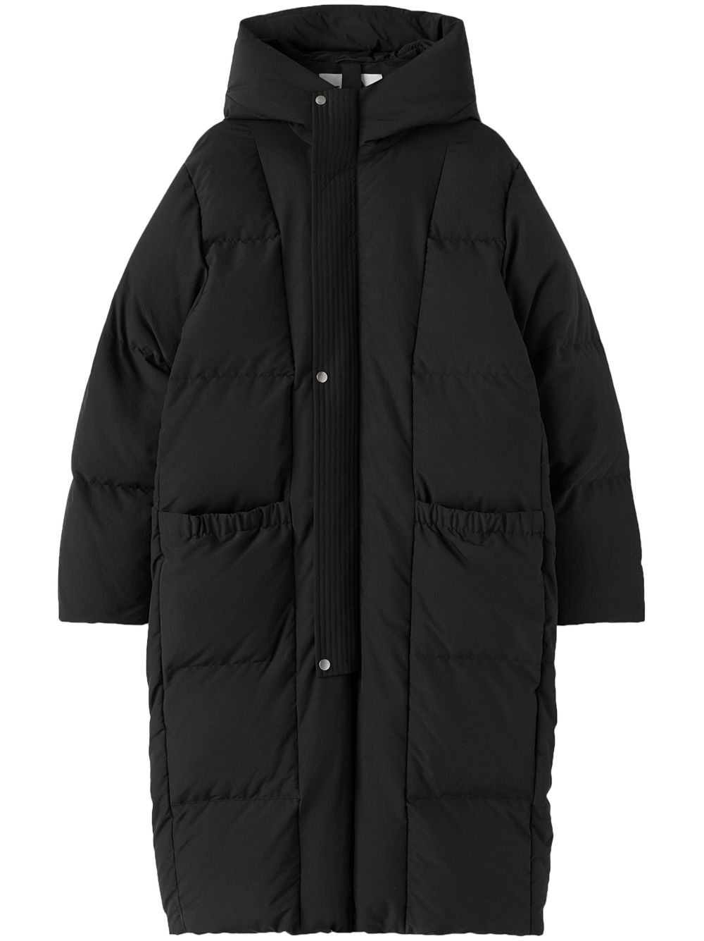 Jil Sander 长袖连帽填充夹克 - 黑色