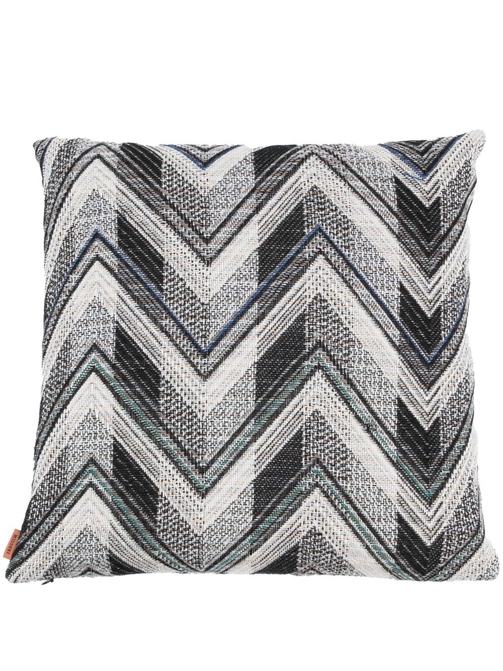 Missoni Home 条纹标贴抱枕 - 灰色