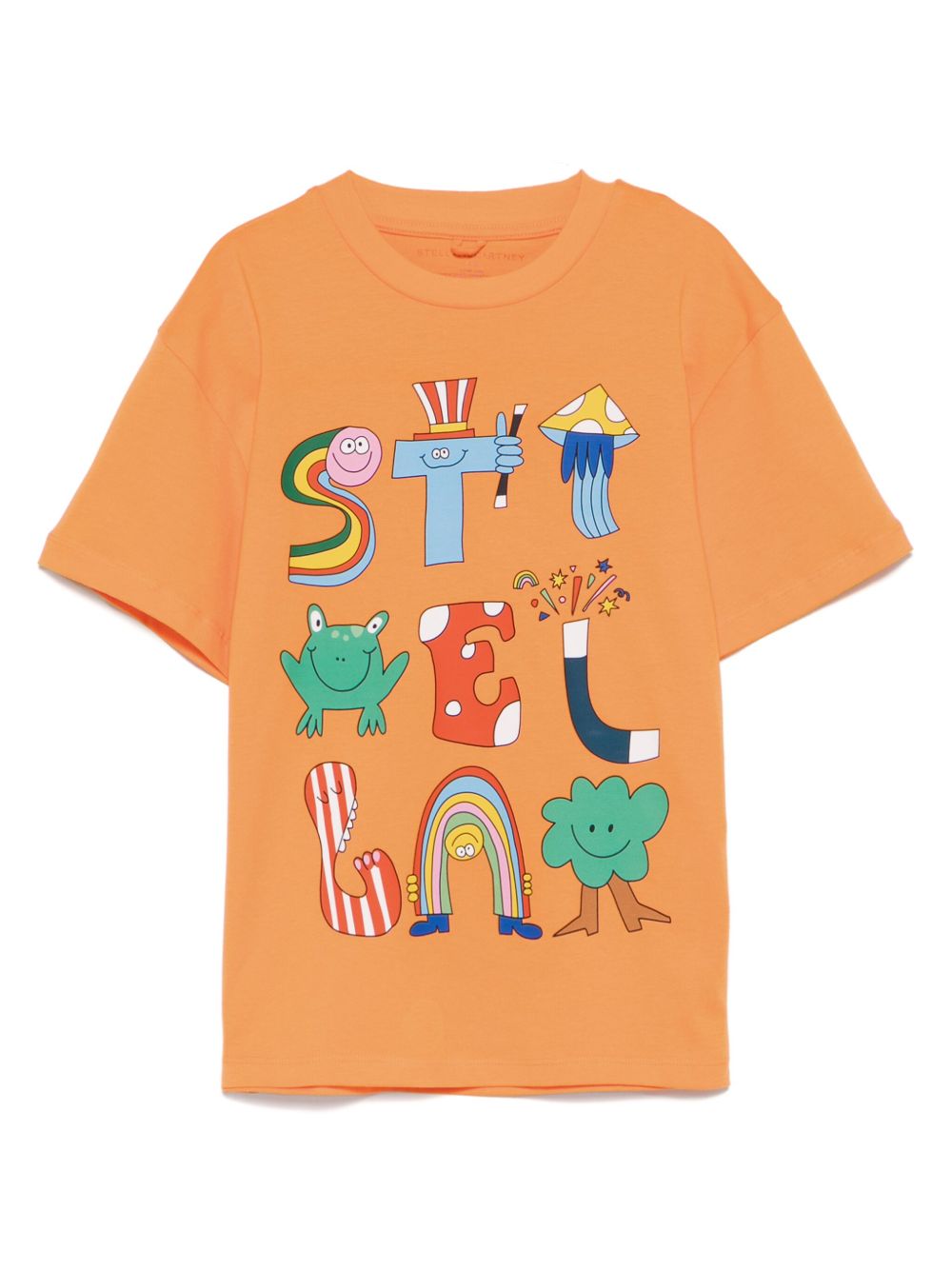 Stella McCartney Kids logo印花T恤 - 橘色