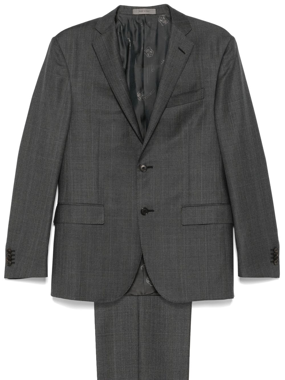 Corneliani 威尔士亲王格纹西装套装 - 灰色