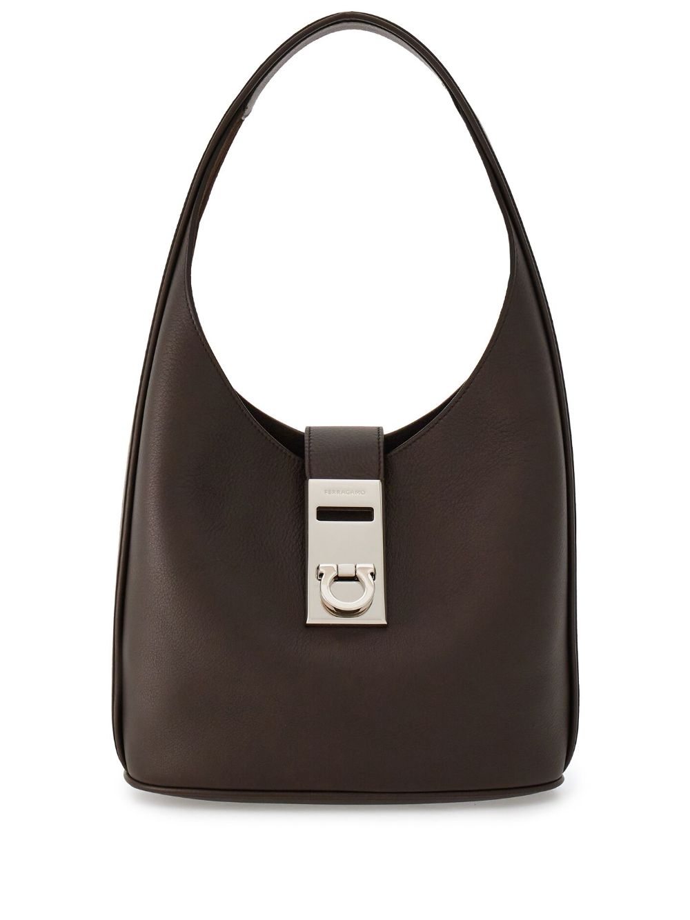 Ferragamo Hobo 皮质中号托特包 - 褐色
