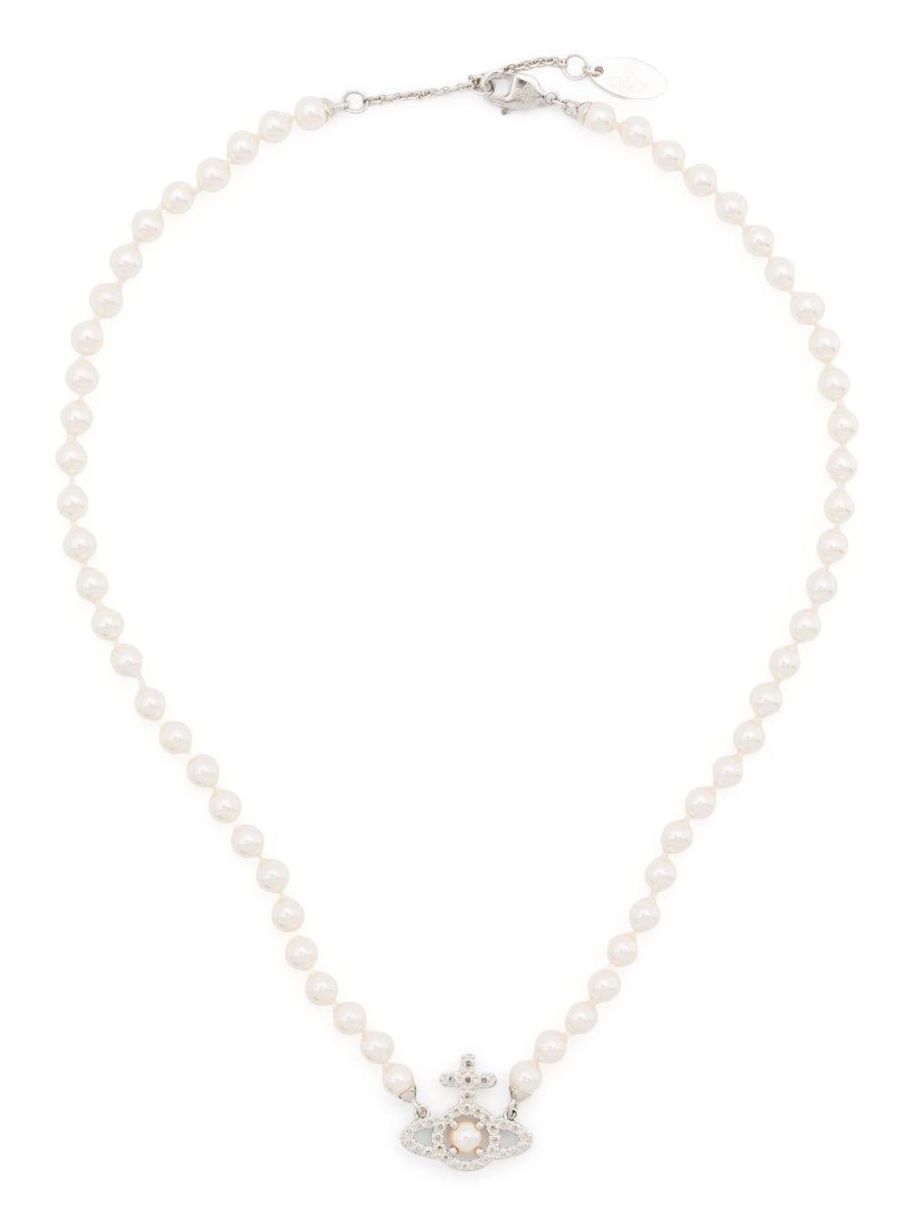 Vivienne Westwood Mini Bas Relief 珠饰项链 - 银色