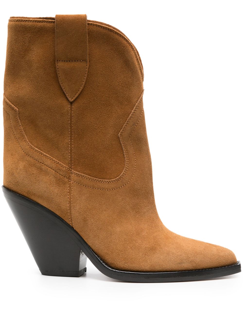 ISABEL MARANT Leyane 绒面皮高跟中筒靴 - 褐色