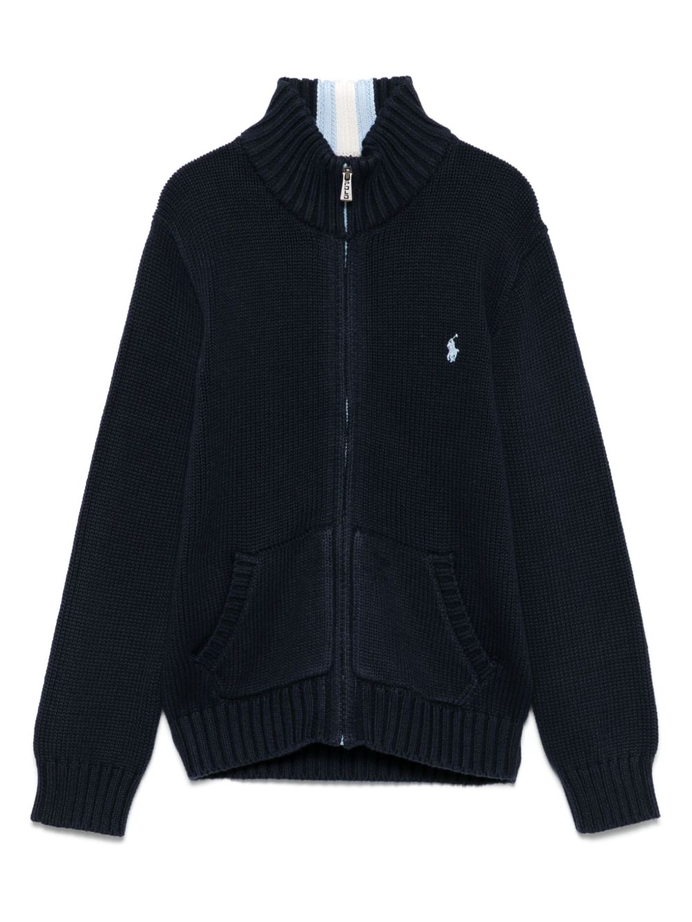 POLO RALPH LAUREN KIDS Polo Pony 刺绣开衫 - 蓝色