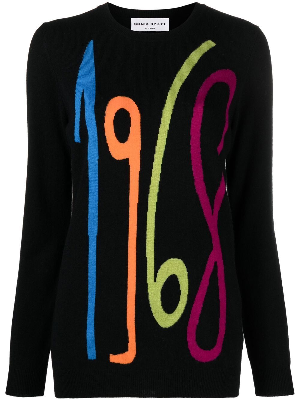 Sonia Rykiel 1968 嵌花毛衣 - 黑色