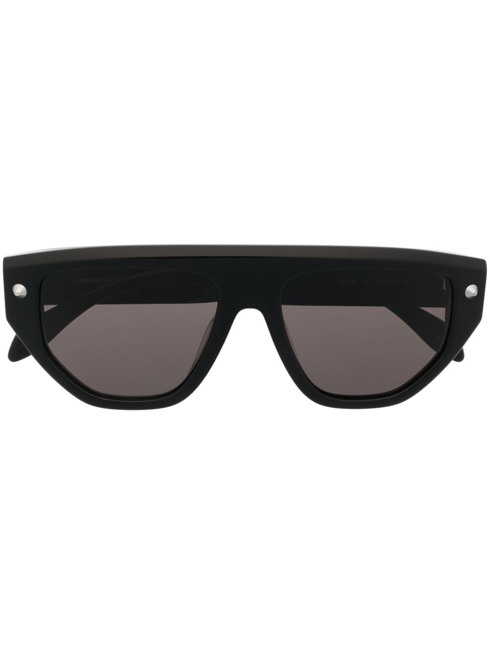Alexander McQueen Eyewear 雕刻logo直镜架太阳眼镜 - 黑色