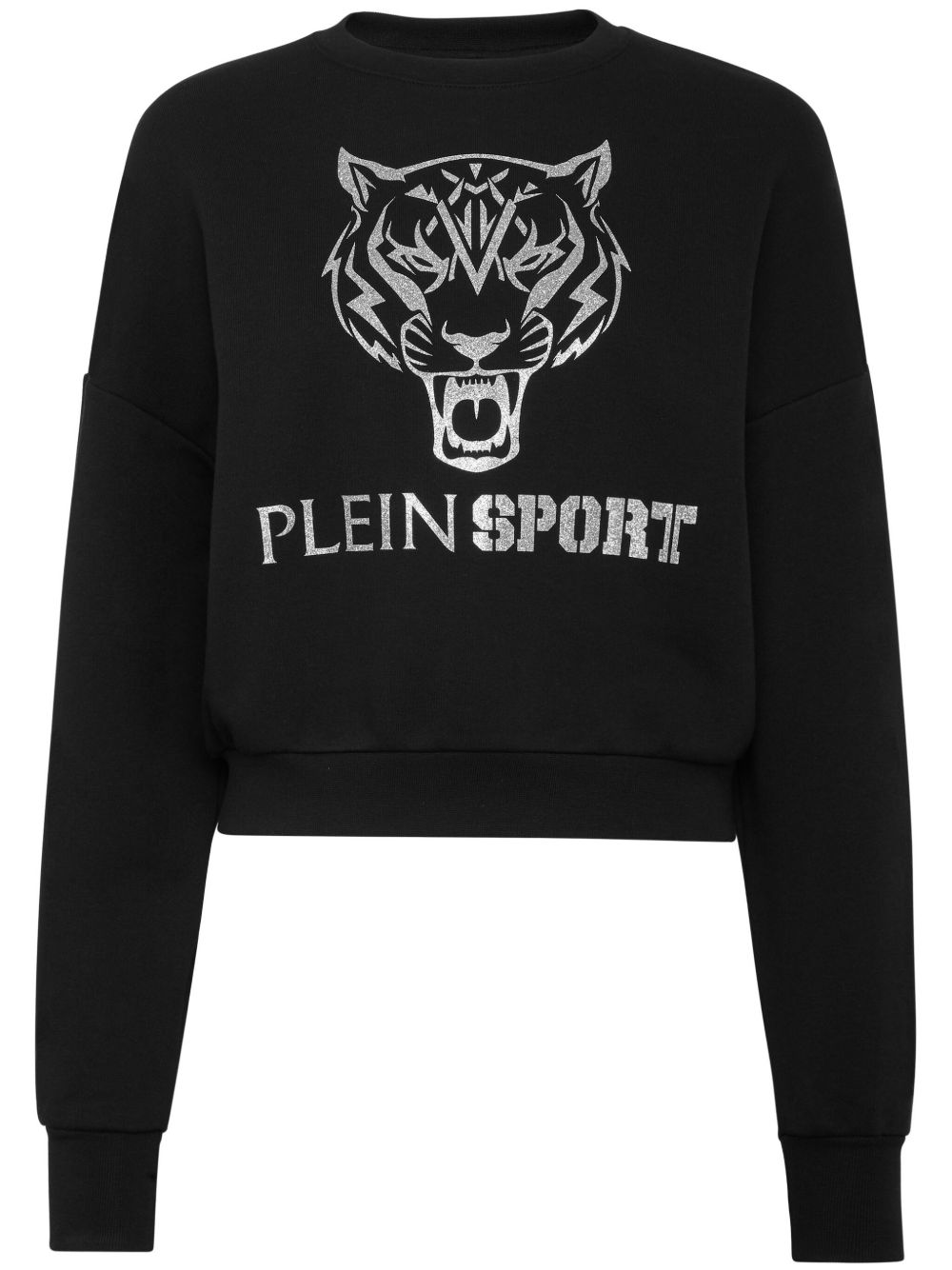Plein Sport 老虎印花短款卫衣 - 黑色