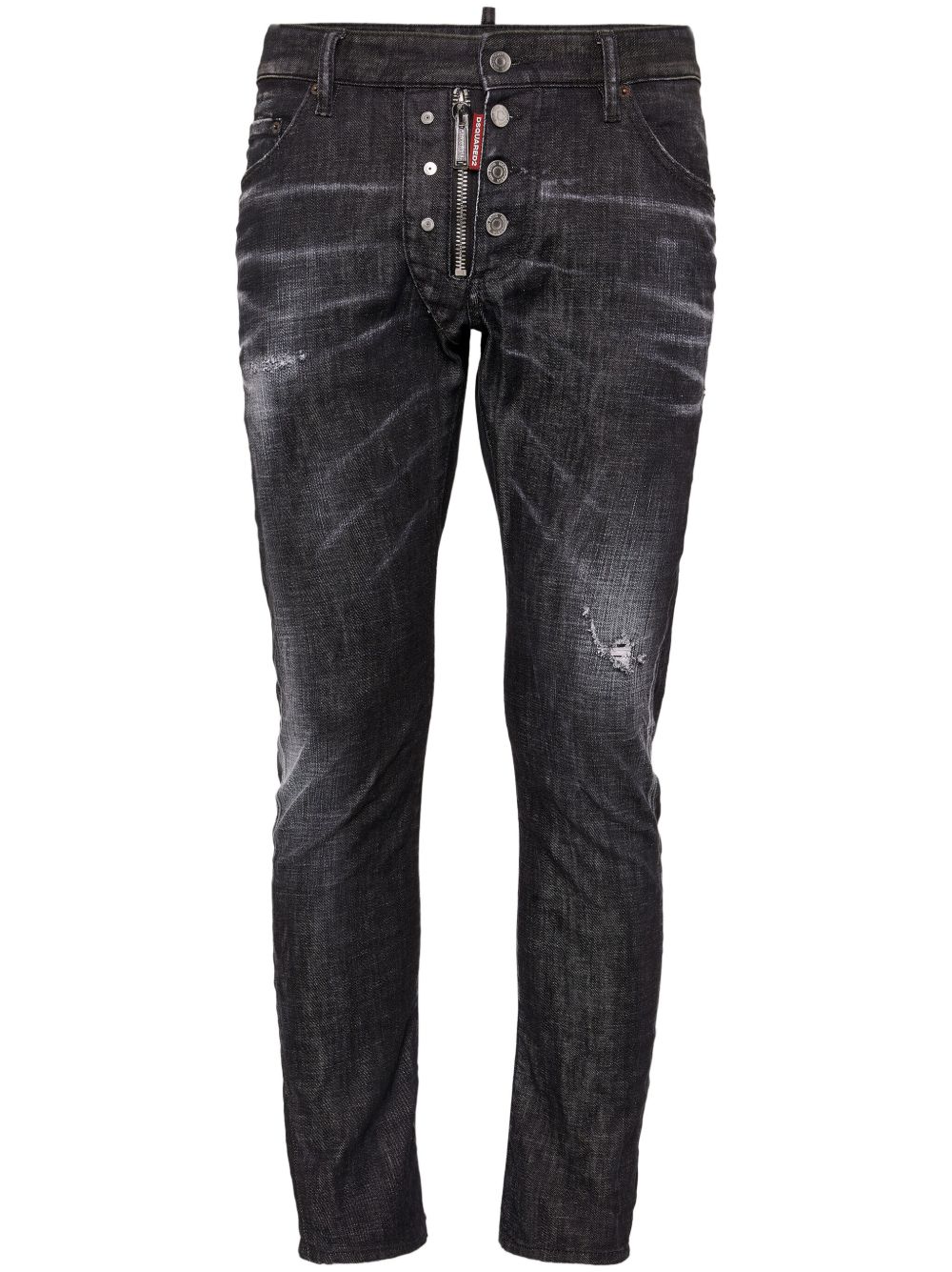 DSQUARED2 仿旧效果修身牛仔裤 - 黑色