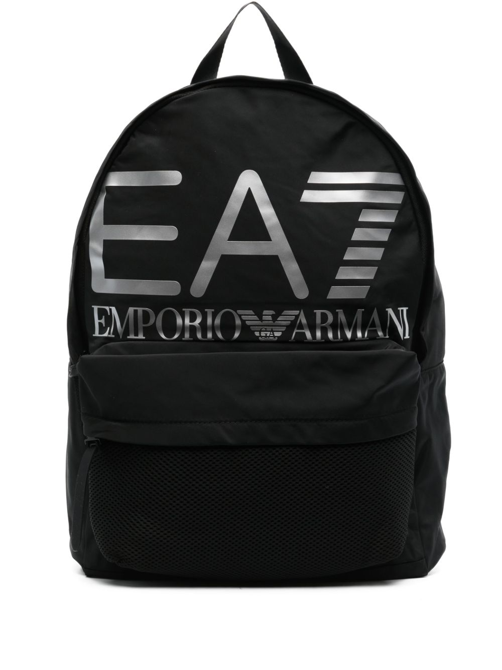 Ea7 Emporio Armani logo印花双肩包 - 黑色