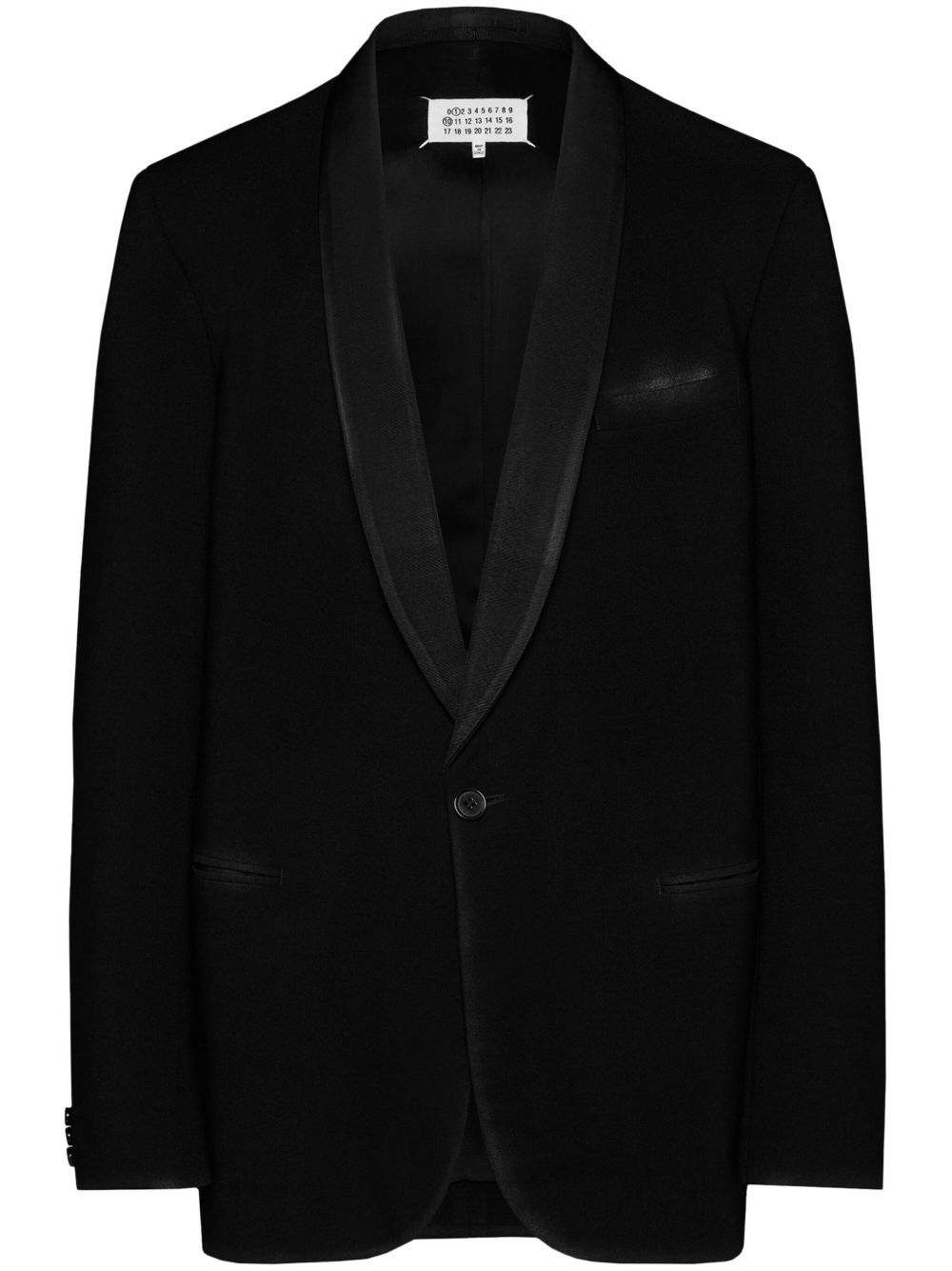 Maison Margiela 四缝线logo单排扣西装夹克 - 黑色