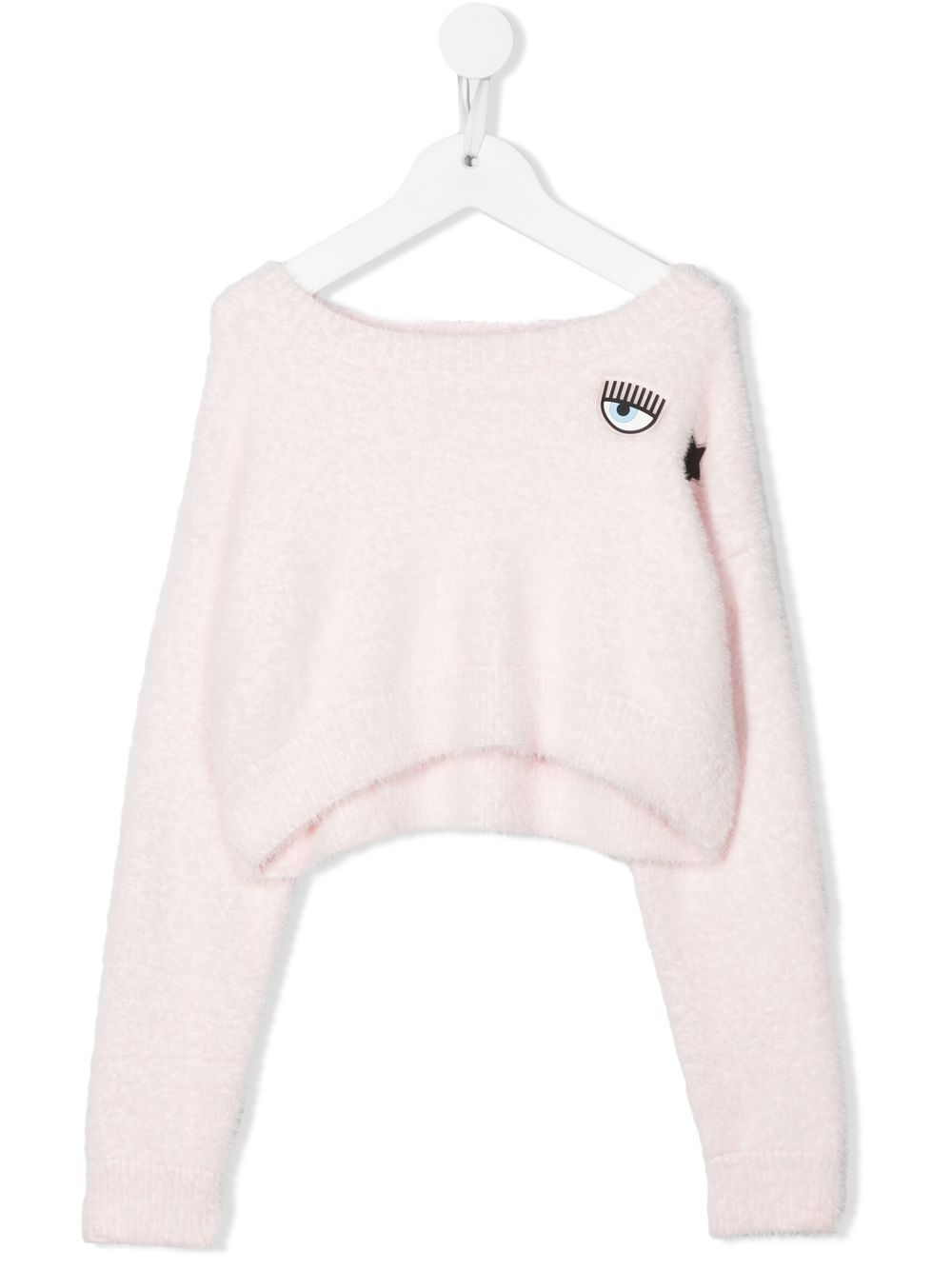 Chiara Ferragni Kids logo贴花毛巾布毛衣 - 粉色