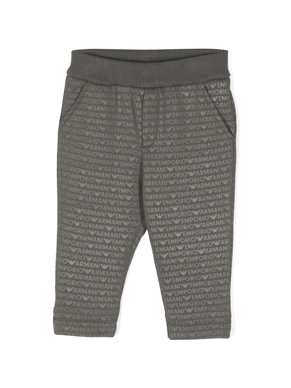 Emporio Armani Kids logo印花运动裤 - 绿色