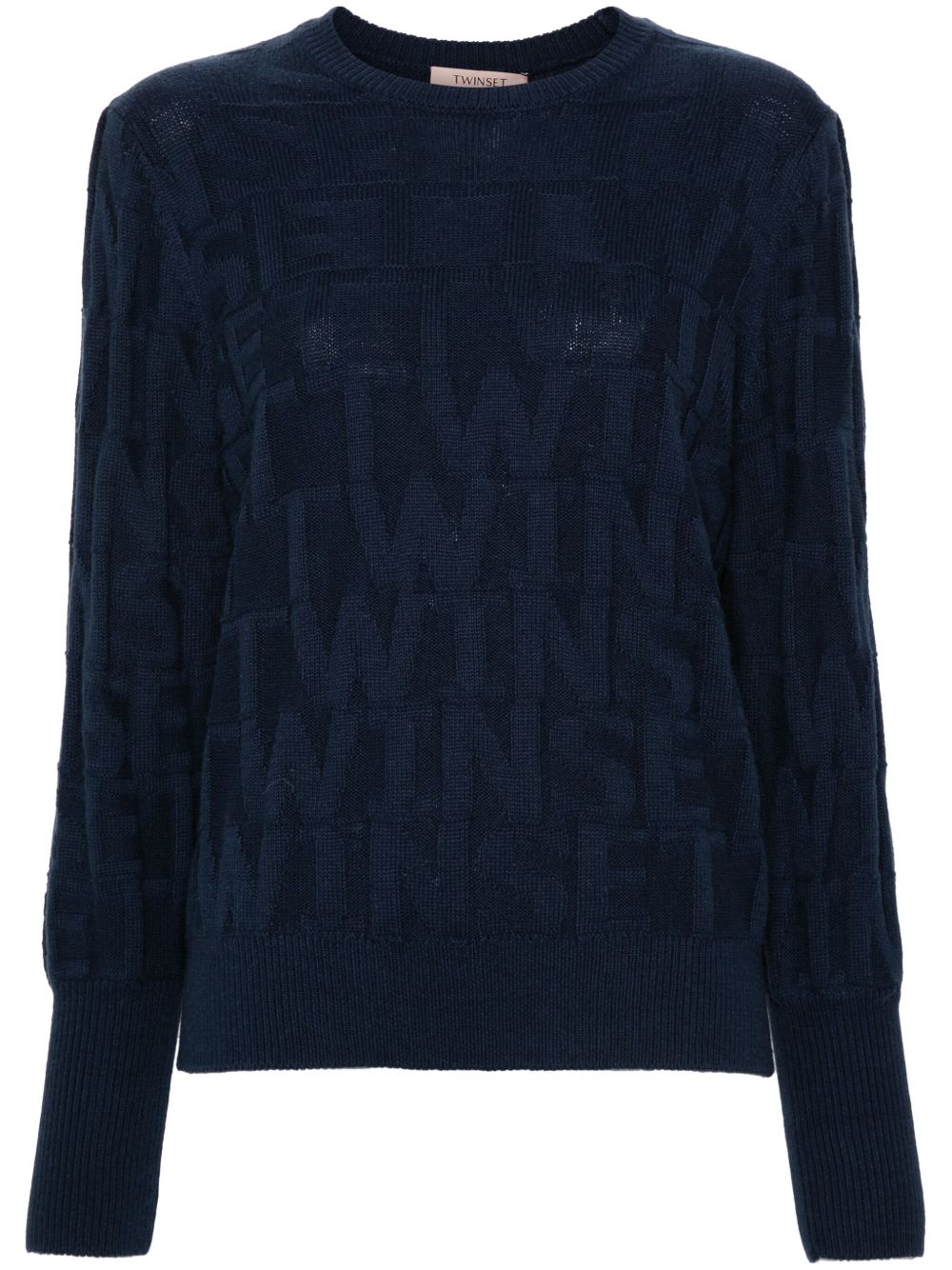 TWINSET logo提花毛衣 - 蓝色