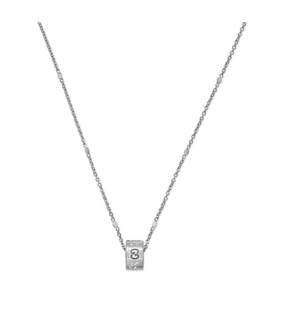 GUCCI Icon Blooms 18K White Gold Women's Necklace YBB43455300300U