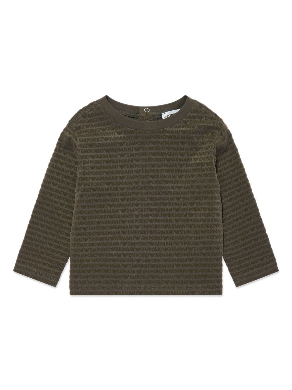 Emporio Armani Kids logo印花卫衣 - 褐色