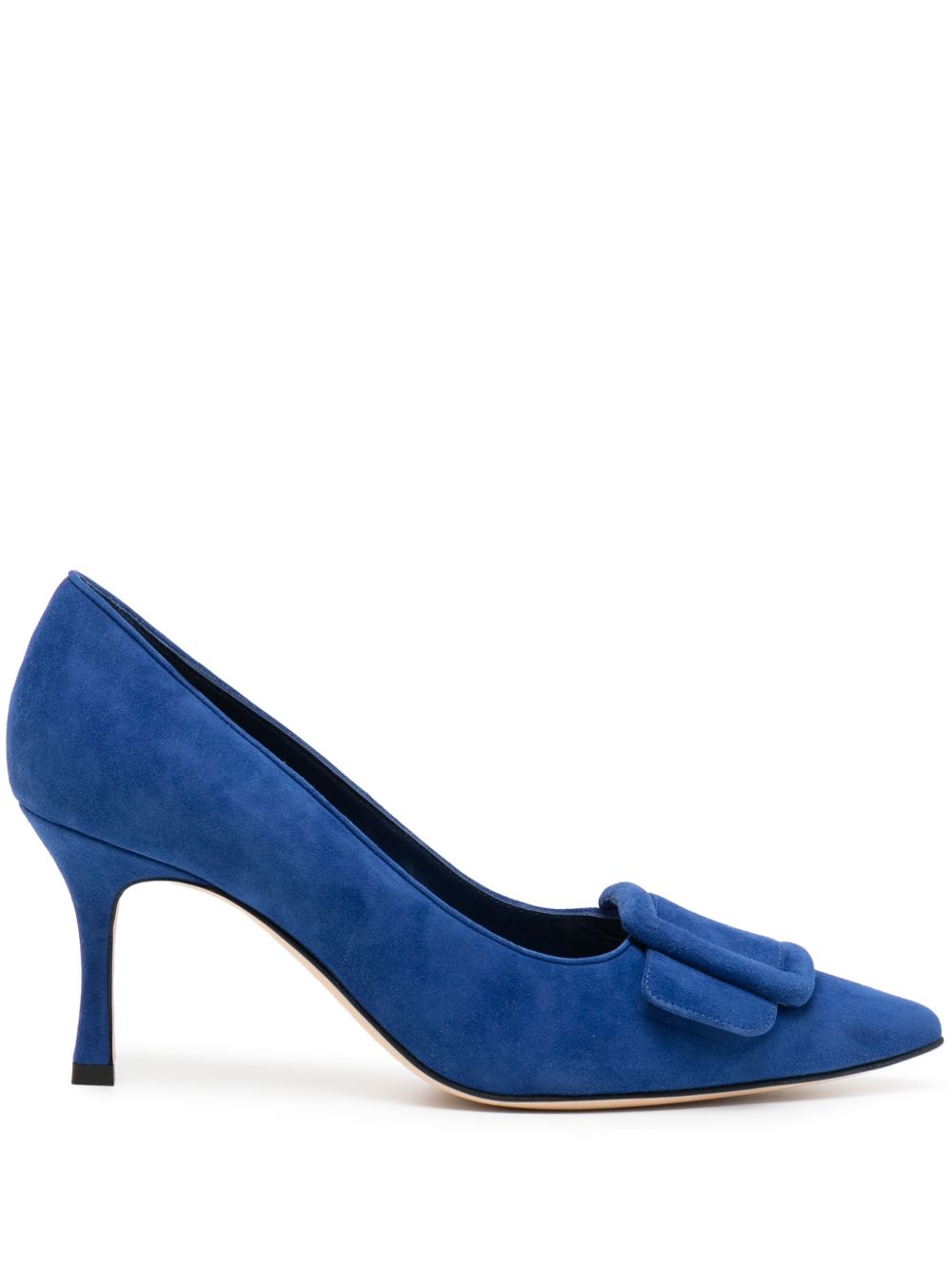Manolo Blahnik Maysale 绒面皮中跟鞋 - 蓝色