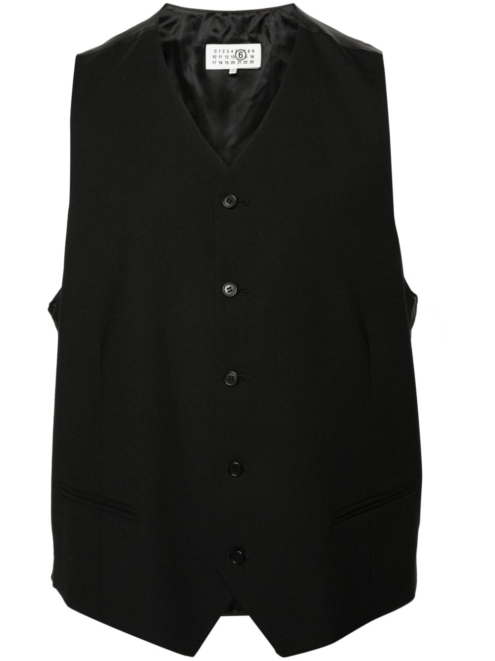 MM6 Maison Margiela 数字提花拼接西式马甲 - 黑色