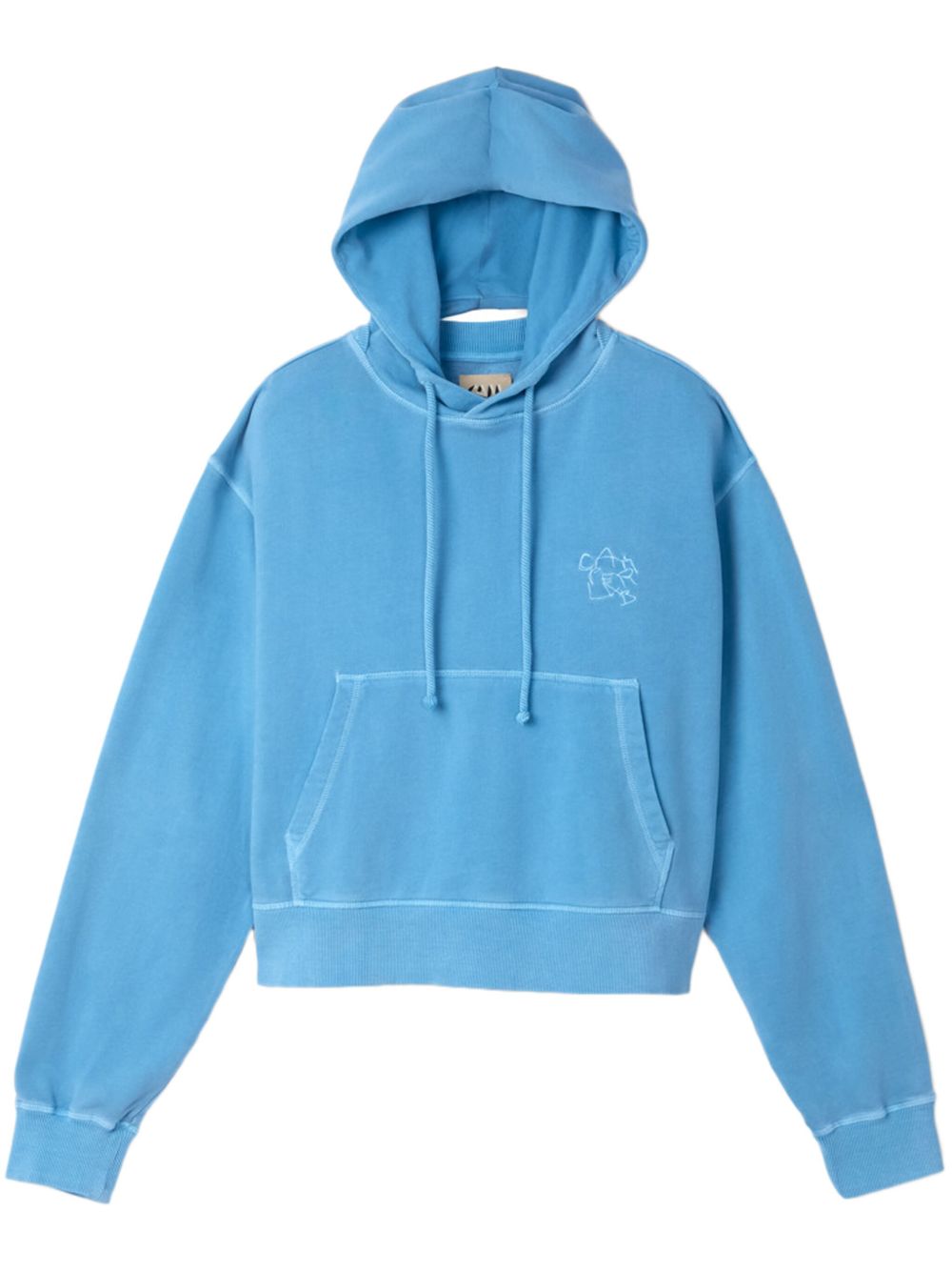 CamperLab logo刺绣棉连帽衫 - 蓝色