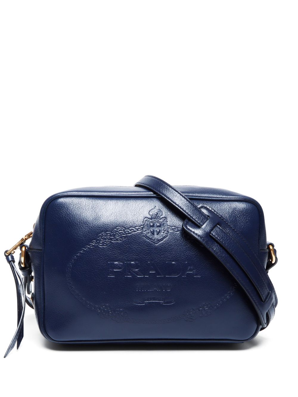 Prada Pre-Owned logo压纹单肩包（典藏款） - 蓝色