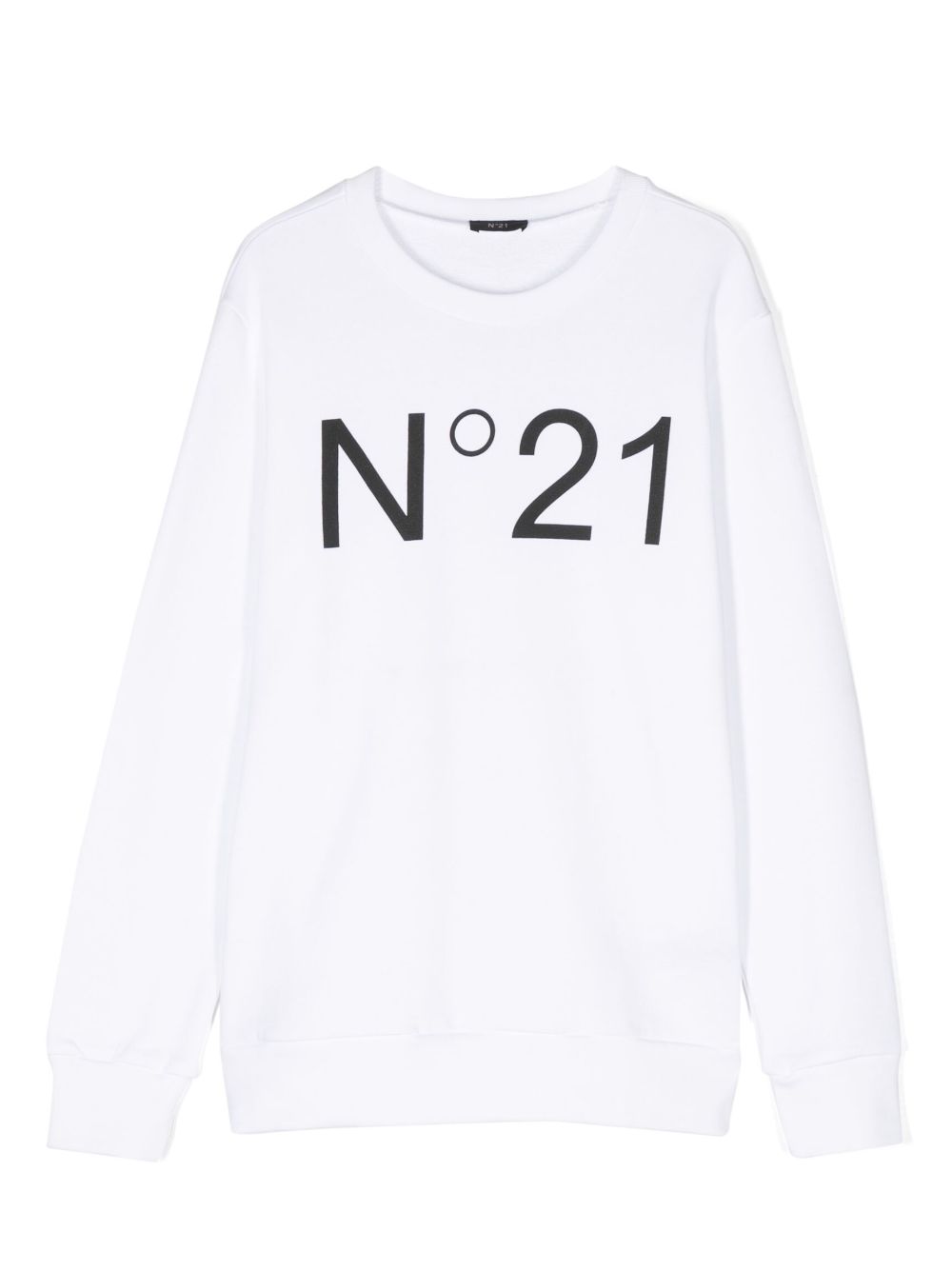 Nº21 Kids logo印花棉卫衣 - 白色