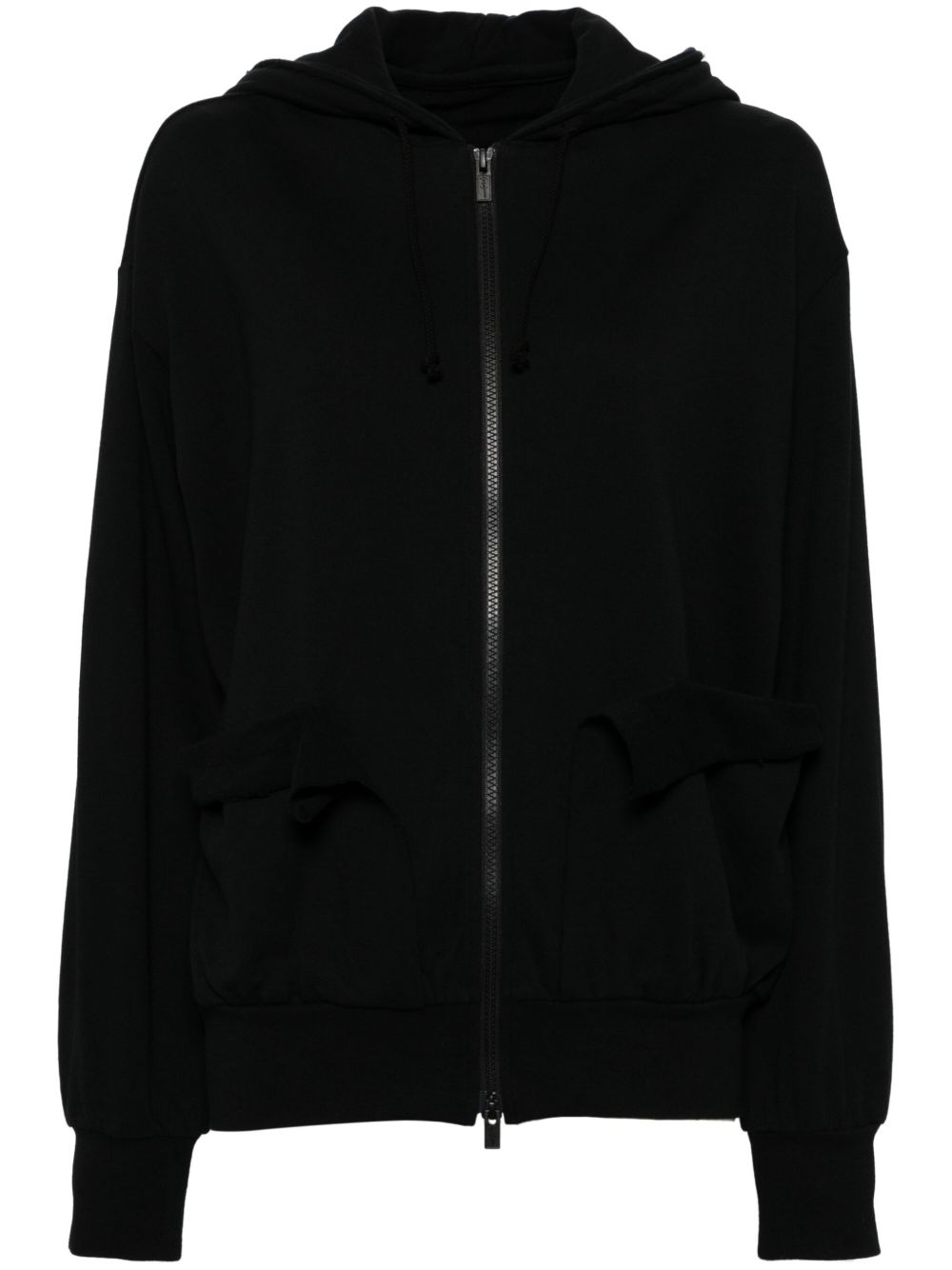 Yohji Yamamoto 棉拉链夹克 - 黑色
