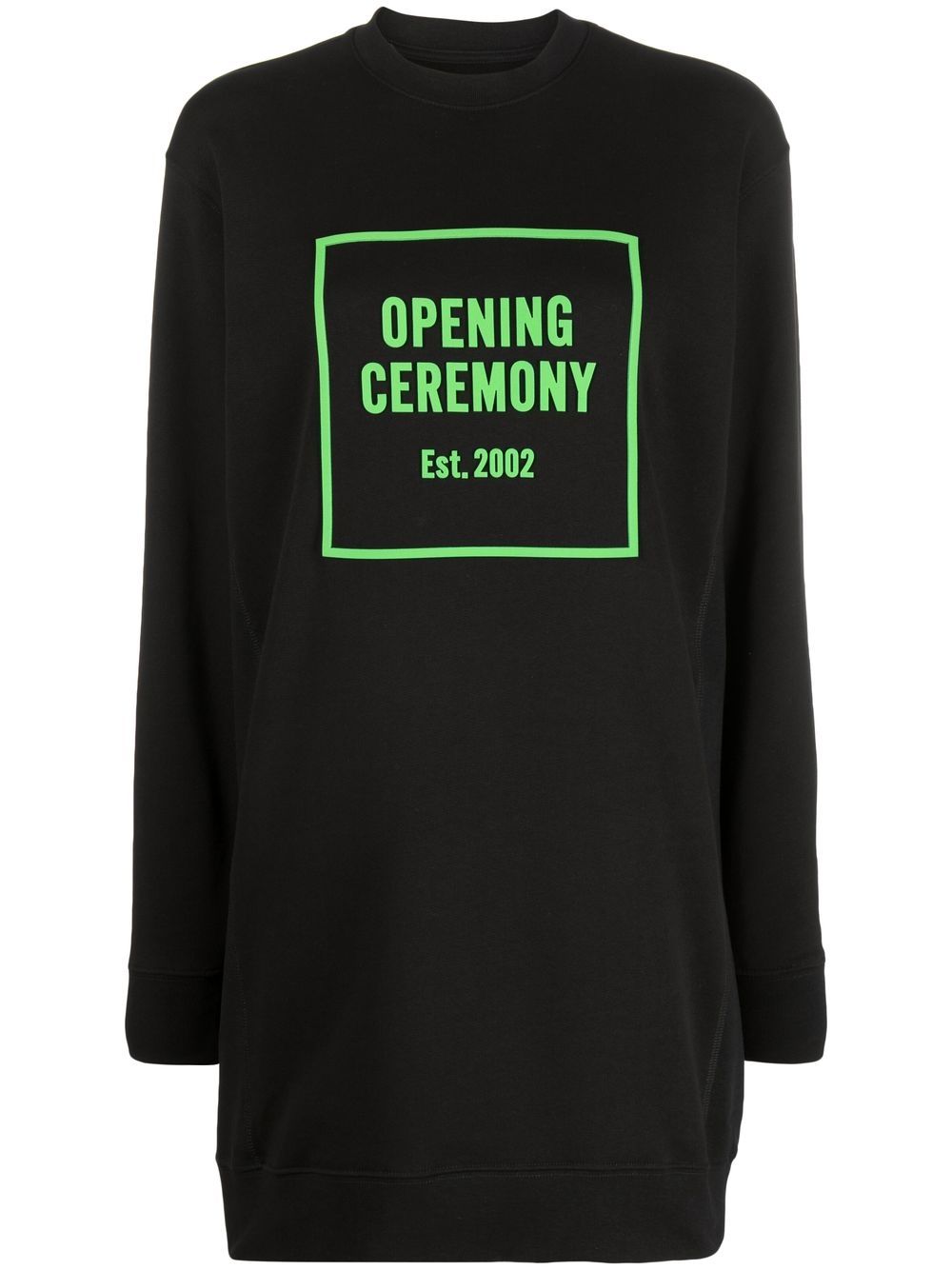 Opening Ceremony 压纹logo圆领连衣裙 - 黑色