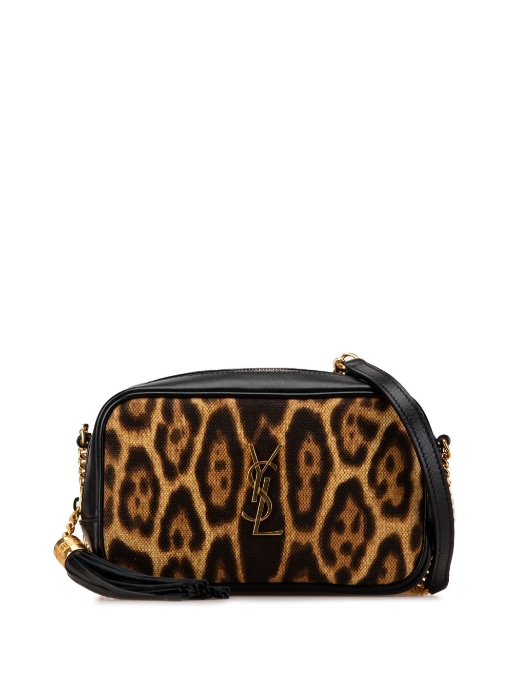 Saint Laurent Pre-Owned Lou 迷你帆布豹纹斜挎相机包（2020年典藏款） - 褐色