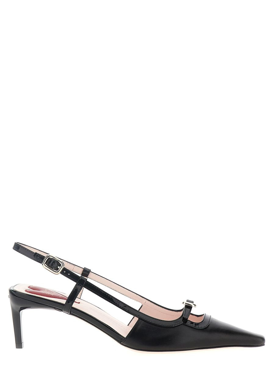 Roger Vivier Mini Buckle Leather Slingback Pumps