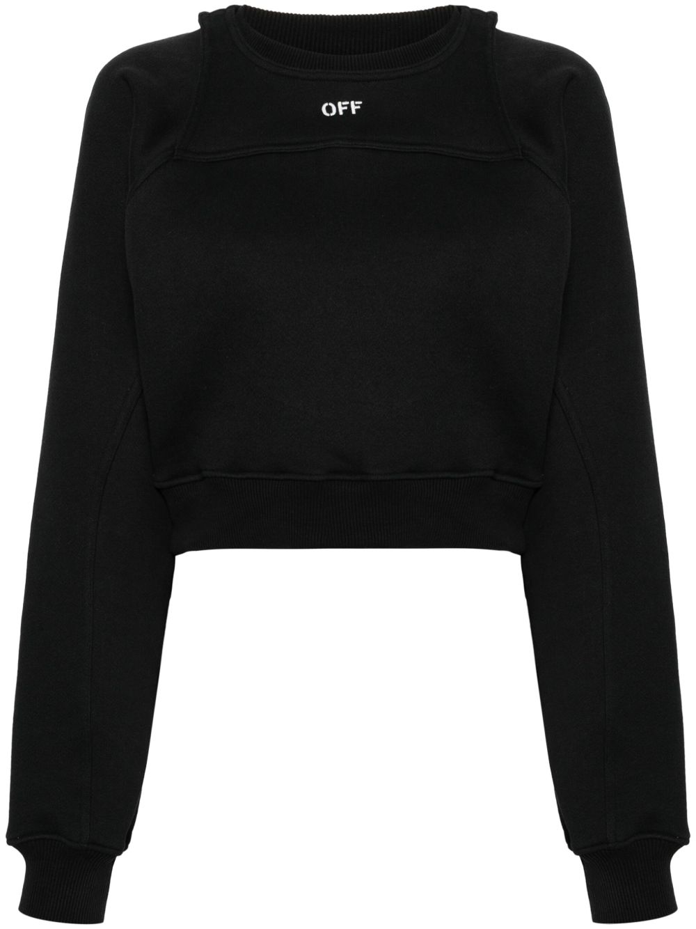 Off-White 分层式短款卫衣 - 黑色