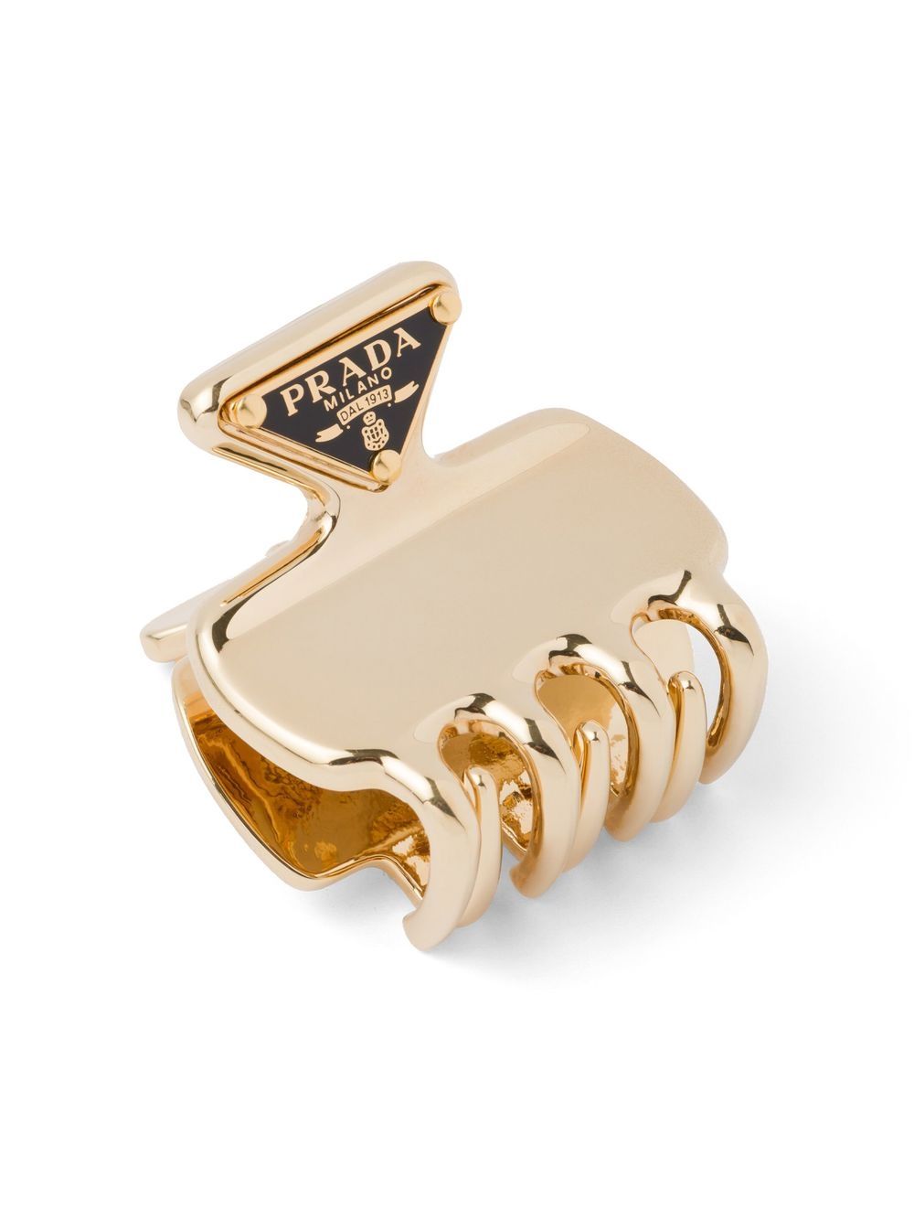 Prada 三角形logo爪形夹 - 金色