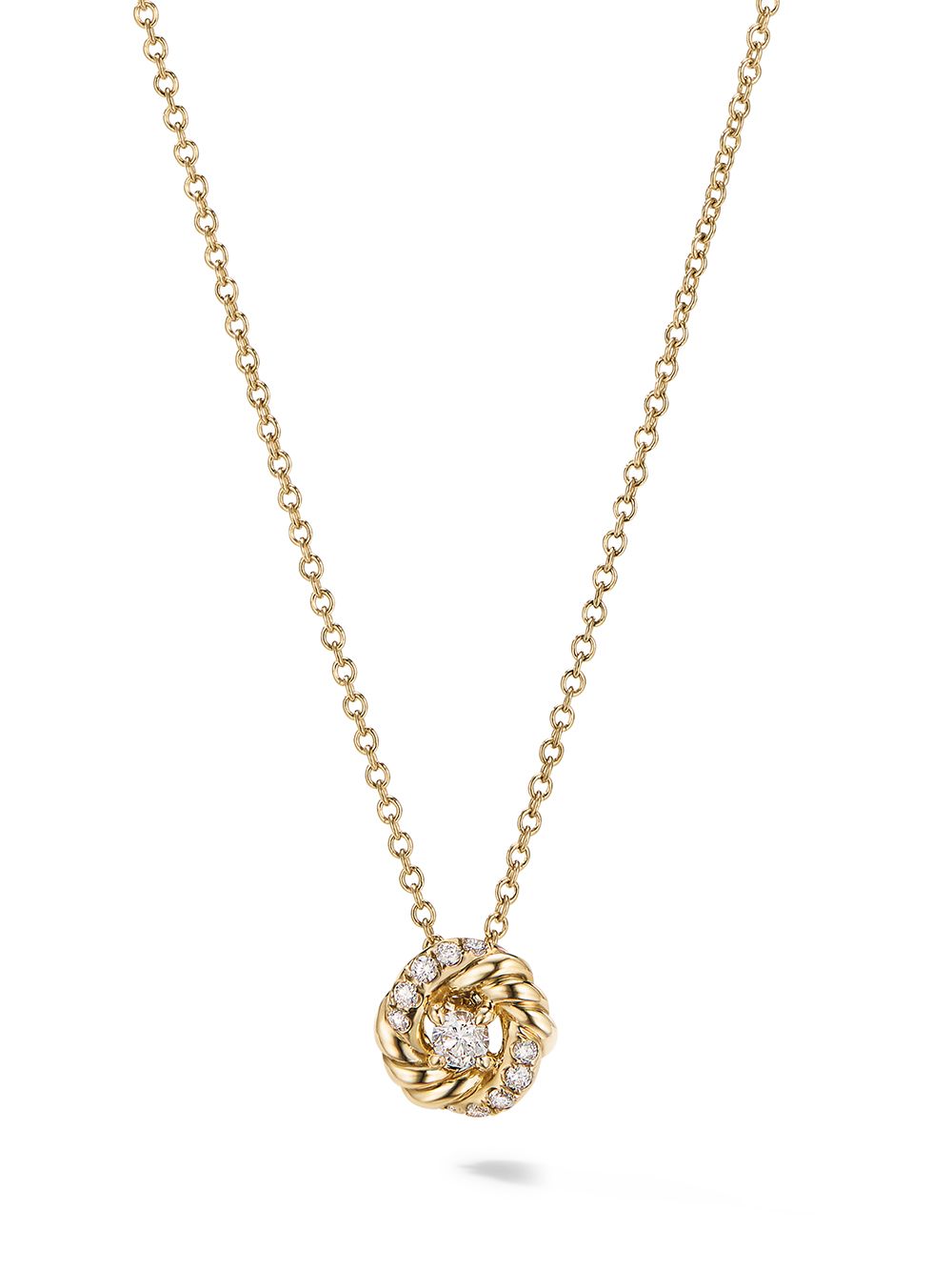 David Yurman 18K黄金 Petite Infinity 钻石项链 - 金色