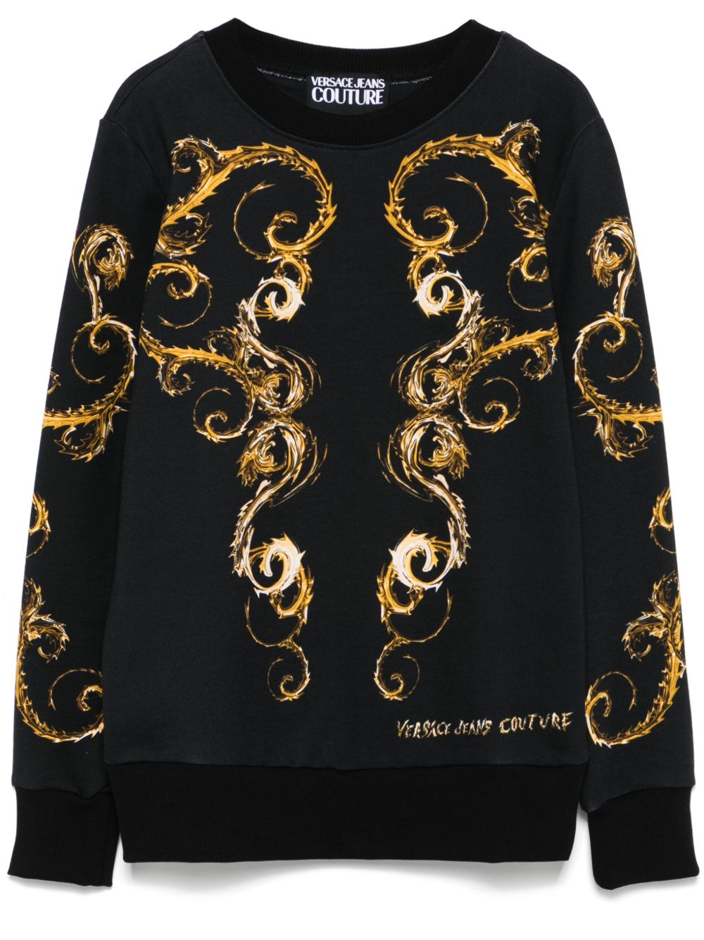 Versace Jeans Couture 巴洛克印花卫衣 - 黑色