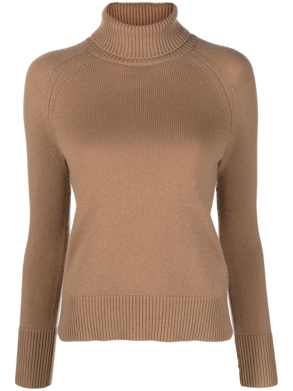 'S Max Mara 羊毛羊绒混纺高领毛衣 - 褐色