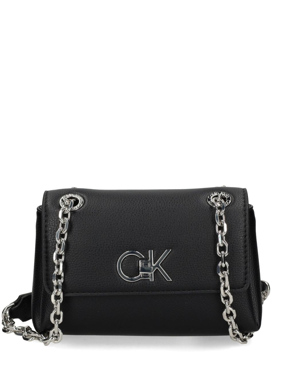 Calvin Klein logo标牌斜挎包 - 黑色