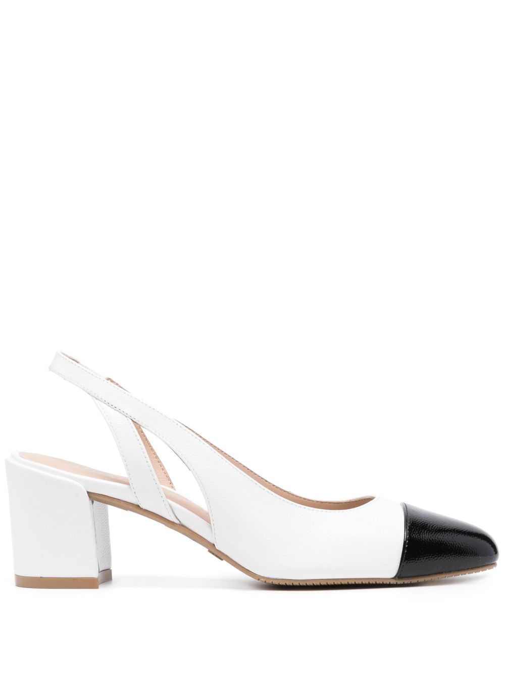 Stuart Weitzman Sleek Slingback 皮质中跟鞋 - 白色