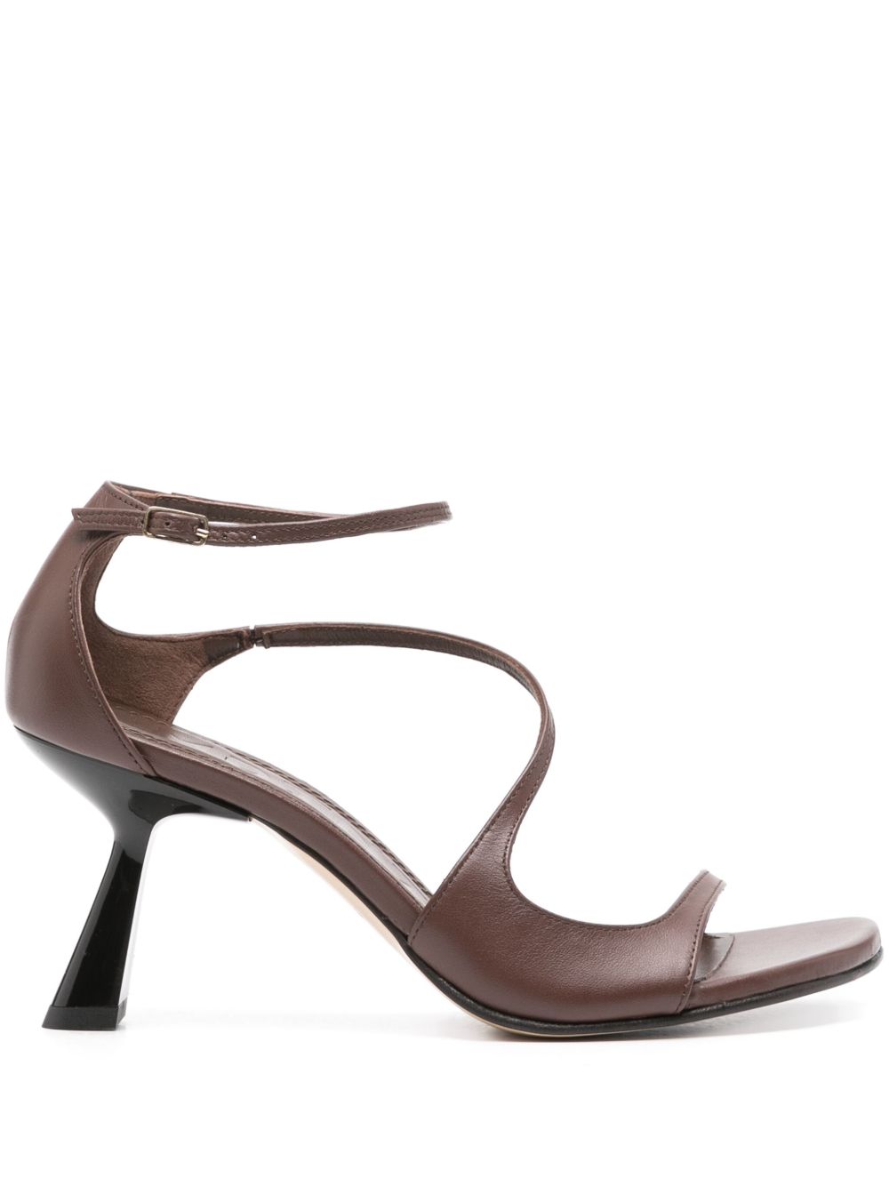 Souliers Martinez Dakota 中跟皮质凉鞋 - 褐色
