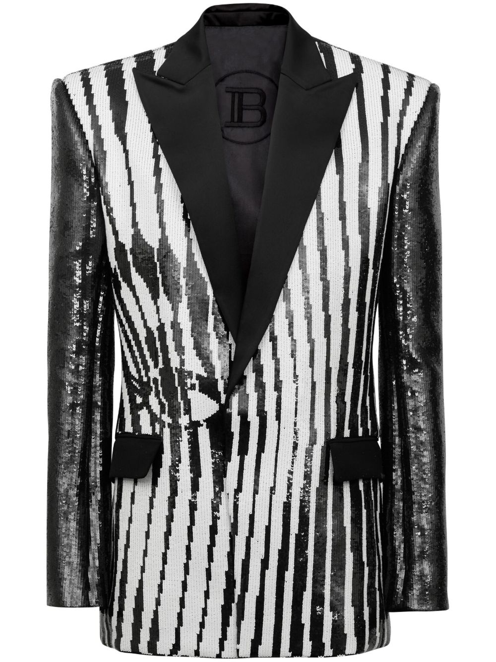 Balmain 眼睛刺绣西装夹克 - 黑色